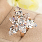 Flower Index Finger Ring Fashion Rhinestone Couple Rings