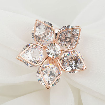 Flower Index Finger Ring Fashion Rhinestone Couple Rings