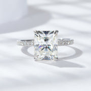 4 Karat Radiant925 Silver Moissanite Ring