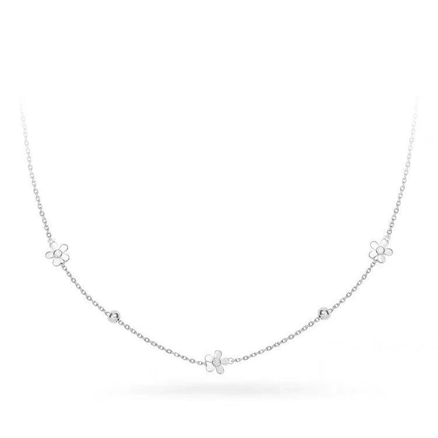 Changheng S925 Sterling Silver Simple Small Flower Necklace For Women